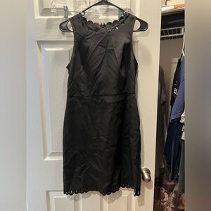 Black dress with eyelet.